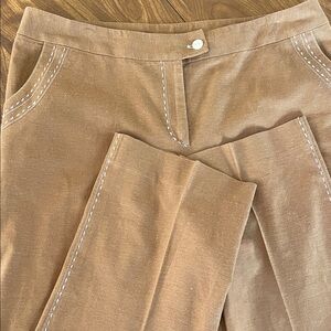 Linen blend Pants with Western Stitching